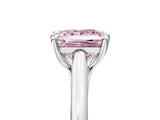 Platinum Fancy Pink Princess  Solitaire Engagement Ring with Six-Prong Setting and Classic Band 5