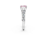 Platinum Fancy Pink Radiant Cut Brilliant Diamond Pavé Band with Six-Prong Setting_26