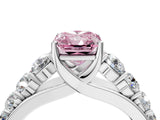 Platinum Fancy Pink Radiant Cut Brilliant Diamond Pavé Band with Six-Prong Setting_28