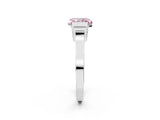Platinum Fancy Pink Radiant Cut Brilliant Solitaire Diamond Ring with Channel Set Band and Bar Prong Setting_14