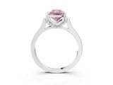 Platinum Fancy Pink Radiant Cut Brilliant Solitaire Diamond Ring with Channel Set Band and Bar Prong Setting_15