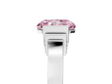 Platinum Fancy Pink Radiant Cut Brilliant Solitaire Diamond Ring with Channel Set Band and Bar Prong Setting_17