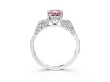 Platinum Fancy Pink Radiant Cut Brilliant Three-Stone Pave Band with Four-Prong Setting_9