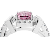 Platinum Fancy Pink Radiant Cut Cut Halo Split Shank Prong Set Ring_10