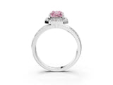Platinum Fancy Pink Radiant Cut Diamond Double Halo Ring with Split Shank and Four-Prong Setting_9
