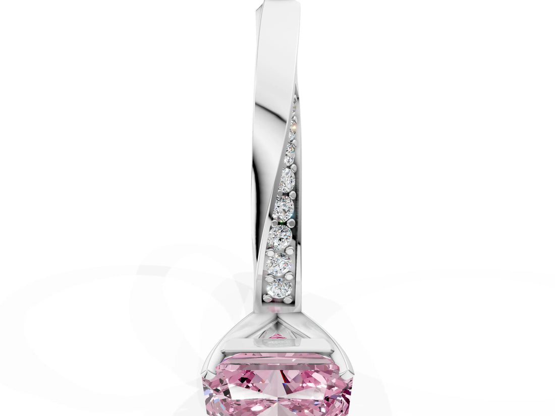 Platinum Fancy Pink Radiant Cut Diamond Engagement Ring with Side Stone Accents and Four-Prong Setting_36