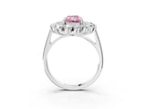 Platinum Fancy Pink Radiant Cut Diamond Floral Double Halo Engagement Ring with Prong Setting_48