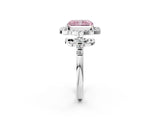Platinum Fancy Pink Radiant Cut Diamond Floral Halo Split Shank Prong Setting Ring_8