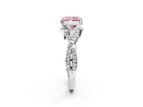 Platinum Fancy Pink Radiant Cut Diamond  Halo Twist Band Solitaire Prong Setting Ring_26