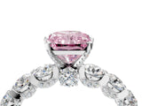 Platinum Fancy Pink Radiant Cut Diamond Side Stone Engagement Ring with Four-Prong Setting_17