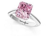 Platinum Fancy Pink Radiant Cut Diamond Solitaire Engagement Ring with Cathedral Setting and Four-Prong Mount_13