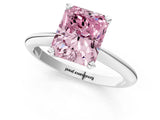 Platinum Fancy Pink Radiant Cut Diamond Solitaire Engagement Ring with Classic Band and Four-Prong Setting_13