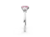 Platinum Fancy Pink Radiant Cut Diamond Solitaire Engagement Ring with Classic Band and Four-Prong Setting_14