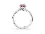 Platinum Fancy Pink Radiant Cut Diamond Solitaire Engagement Ring with Classic Band and Four-Prong Setting_15