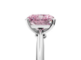 Platinum Fancy Pink Radiant Cut Diamond Solitaire Engagement Ring with Classic Band and Four-Prong Setting_17
