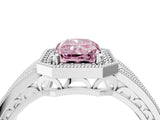 Platinum Fancy Pink Radiant Cut Halo Diamond Split Shank Ring with Prong Setting_10
