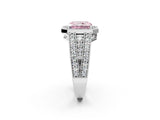 Platinum Fancy Pink Radiant Cut Halo Diamond Split Shank Ring with Prong Setting_8