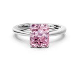 Platinum Fancy Pink Radiant  Solitaire Diamond Ring with Split Shank and Four-Prong Setting_12