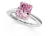 Platinum Fancy Pink Radiant  Solitaire Diamond Ring with Split Shank and Four-Prong Setting_13
