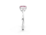 Platinum Fancy Pink Radiant  Solitaire Diamond Ring with Split Shank and Four-Prong Setting_14