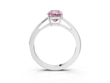 Platinum Fancy Pink Radiant  Solitaire Diamond Ring with Split Shank and Four-Prong Setting_15