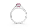 Platinum Fancy Pink Radiant  Solitaire Engagement Ring with Four-Prong Setting and Classic Band 4