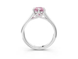 Platinum Fancy Pink Radiant  Solitaire Engagement Ring with Six-Prong Setting and Classic Band 3