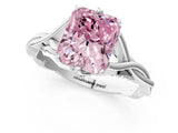Platinum Fancy Pink Radiant  Solitaire Twist Band Six-Prong Setting 1