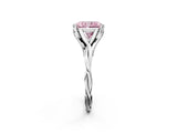 Platinum Fancy Pink Radiant  Solitaire Twist Band Six-Prong Setting 2