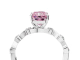 Platinum Fancy Pink Radiant  Solitaire Twisted Band with Prong Setting 5