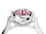 Platinum Fancy Pink Round Cut Brilliant Solitaire Diamond Ring with Channel Set Band and Bar Prong Setting_10