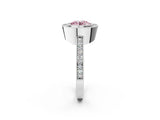 Platinum Fancy Pink Round Cut-Cut Diamond Halo Engagement Ring with Pave Band and Prong Setting_14