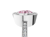 Platinum Fancy Pink Round Cut-Cut Diamond Halo Engagement Ring with Pave Band and Prong Setting_17