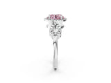 Platinum Fancy Pink Round Cut Cut Halo Diamond Infinity Band with Four-Prong Setting_14