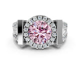 Platinum Fancy Pink Round Cut Cut Halo Split Shank Prong Set Ring_12