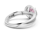 Platinum Fancy Pink Round Cut Diamond Double Halo Ring with Split Shank and Four-Prong Setting_6
