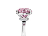 Platinum Fancy Pink Round Cut Diamond Solitaire Ring with Classic Band and Four-Prong Setting_17
