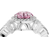 Platinum Fancy Pink Round Cut Halo Diamond Split Shank Engagement Ring with Four-Prong Setting_10