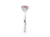 Platinum Fancy Pink Round Cut Solitaire Diamond Ring with Six-Prong Setting and Classic Band_26