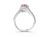 Platinum Fancy Pink Round Cut Solitaire Diamond Ring with Six-Prong Setting and Classic Band_27