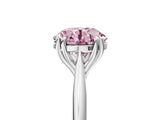 Platinum Fancy Pink Round Cut Solitaire Diamond Ring with Six-Prong Setting and Classic Band_29