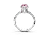 Platinum Fancy Pink Round Cut Solitaire Split Shank Pave Diamond Engagement Ring with Four-Prong Setting_45