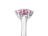 Platinum Fancy Pink Round  Solitaire Engagement Ring with Six-Prong Setting and Classic Band 5