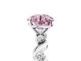 Platinum Fancy Pink Round  Solitaire Twisted Band with Prong Setting 1
