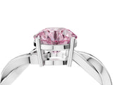 Platinum Fancy Pink Round  Solitaire Twisted Pave Diamond Ring with Four-Prong Setting_4