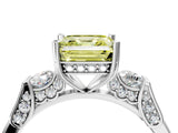 Platinum Fancy Yellow Asscher Cut Brilliant Three-Stone Pave Band with Four-Prong Setting_10