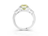 Platinum Fancy Yellow Asscher Cut Cut Halo Diamond Infinity Band with Four-Prong Setting_15