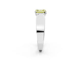 Platinum Fancy Yellow Asscher Cut Diamond Channel Set Solitaire Ring with Four-Prong Setting_40
