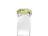 Platinum Fancy Yellow Asscher Cut Diamond Channel Set Solitaire Ring with Four-Prong Setting_43