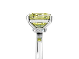 Platinum Fancy Yellow Asscher Cut Diamond Solitaire Ring with Classic Band and Four-Prong Setting_17